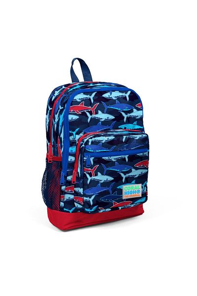 Coral High Set rucsac și geantă de prânz pentru școală primară pentru băieți - Rechin bleumarin