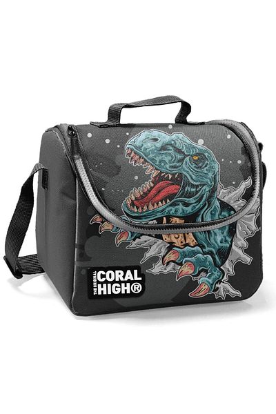 Coral High Dinosaur Printed Thermos Lunch Bag - Boy
