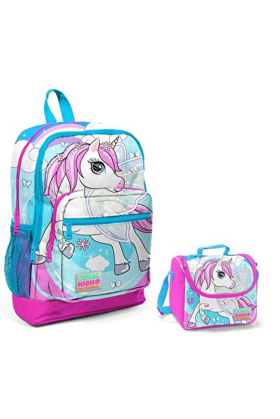 Coral High Синя сумка для дівчаток з принтом Unicorn та набір для харчування