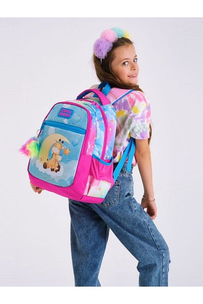 Coral High Set rucsac și suport stilou pentru școală primară girafă roz albastră