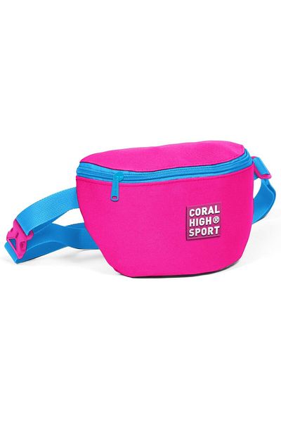 Coral High Sport Pink.a.blue Two Compartment Waist Bag