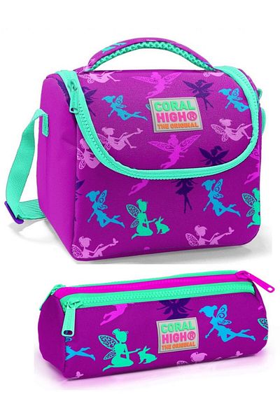 Coral High Girl's Purple Fairy Lunchbox Set