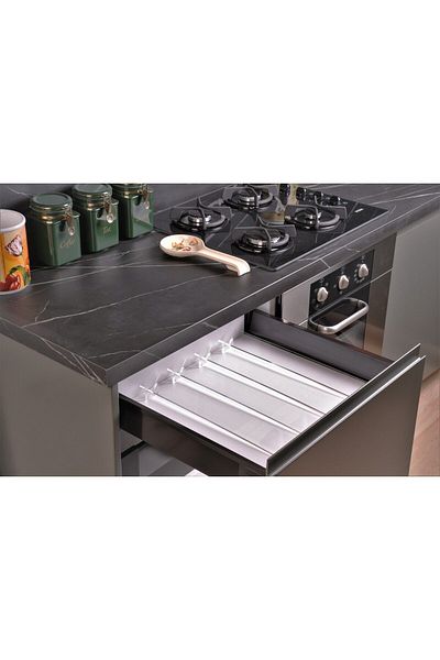 color house Spice Rack Drawer V Model Stand 4 Pieces Plexi 45 Cm Uzn 7.5 Cm Gen. (EXCLUDING JARS)