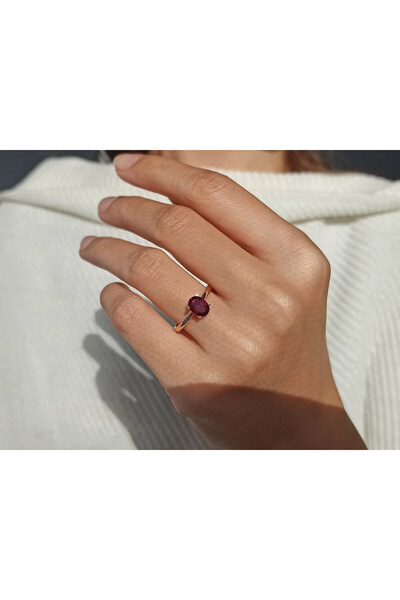 Sirius Pırlanta Oval Kesim Pembe Turmalin Tektaş Yüzük