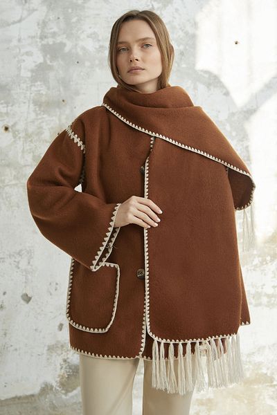 InStyle Bunda Alira Stamped Jacket - Tan