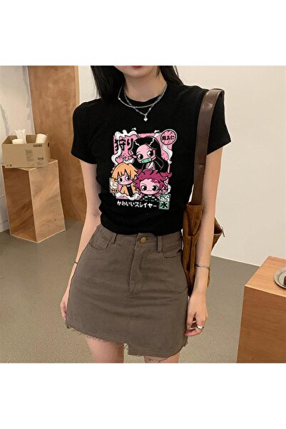 Touz Demon Slayer Τυπωμένο Μαύρο Crop - zolid wear