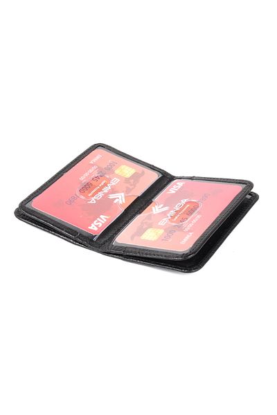 Eminsa Black Genuine Leather Card Holder