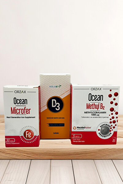 Orzax Ocean Yetişkin İçin Microfer Demir Takviyesi 30 tb-Methyl B12 Sprey-D3 ...