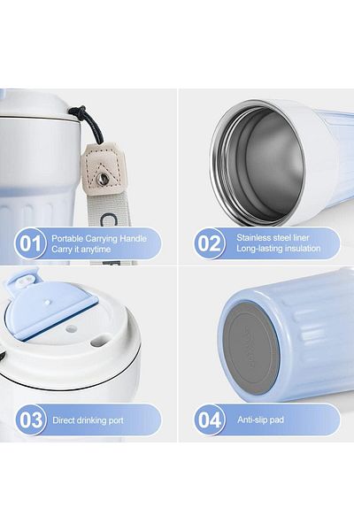 Coverzone Stainless Steel Water Flask Sports Flask with Lid 400ml Children's Bottle Home Office School Fitness Water Bottle
