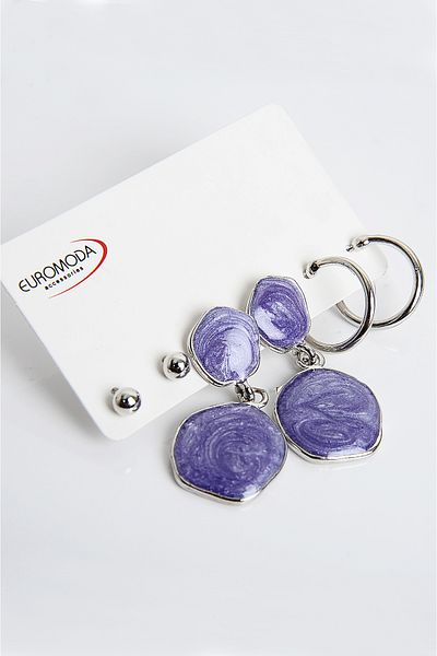 EUROMODA Pearlescent Enamel Specially Designed Screw Pendant Earrings
