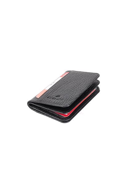 Eminsa Black Genuine Leather Card Holder