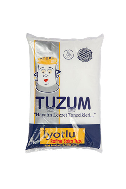 Tuzum Rafine İyotlu Sofra Tuzu 1500gr
