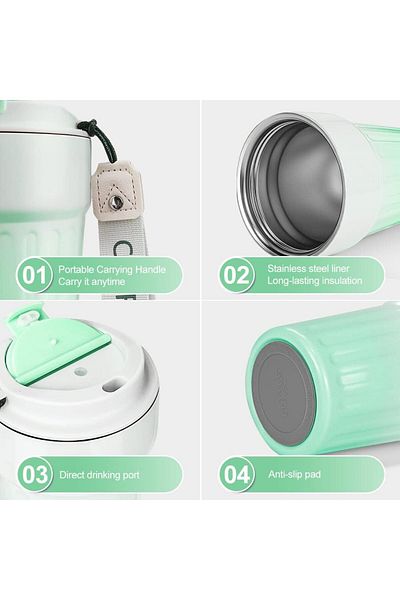 Coverzone Stainless Steel Water Flask Sports Flask with Lid 400ml Children's Bottle Home Office School Fitness Water Bottle