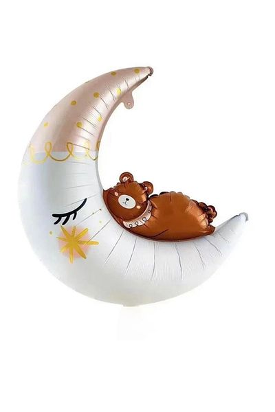 party mix Moon Foil Balloon Welcome Baby Teddy Bear Birthday Concept Foil Balloon Baby Room Moon Foil Balloon