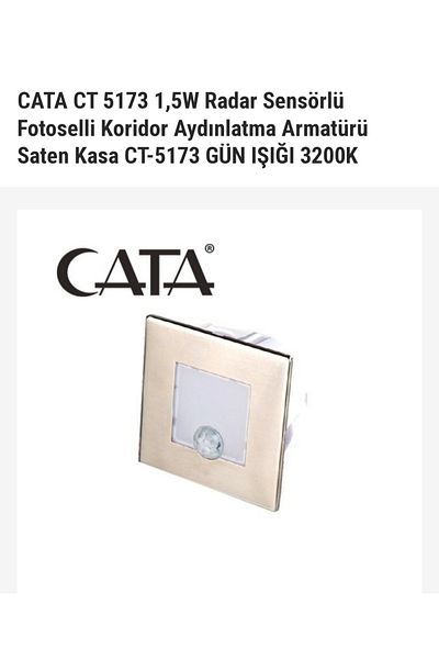 Cata 1.5Watt 3200Kelvin Daylight 40mm Chrome Case Sensor Led Corridor Lighting Ct-5173