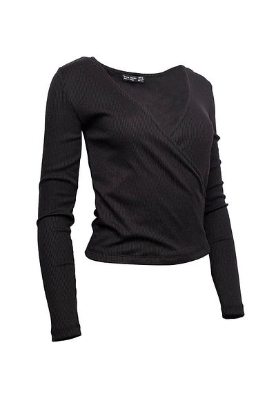 Miss Murem Double-breasted Fitted Blouse-black