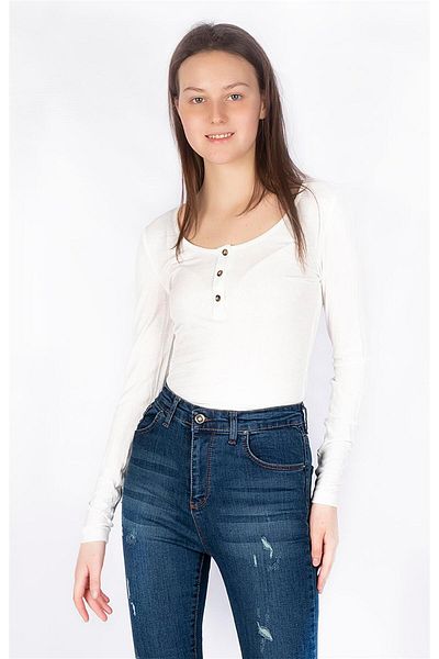 Miss Murem Wide Collar Bodysuit-white