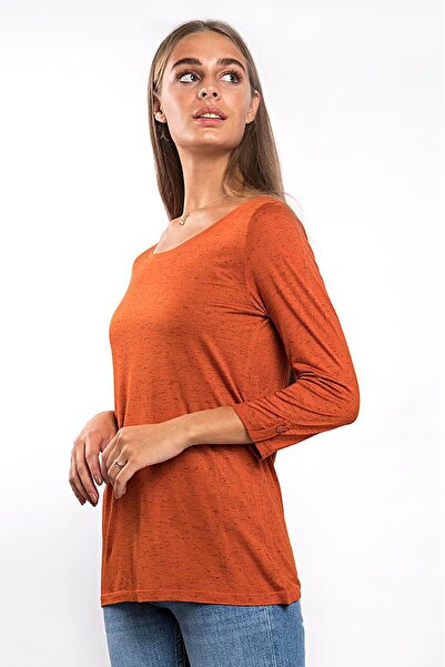 Miss Murem BricK Color ButtoneD Gray Blouse