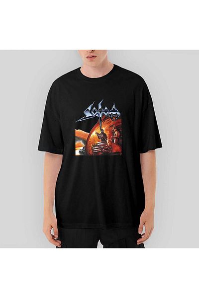 Z zepplin Оранжева черна тениска Sodom Agent Oversized