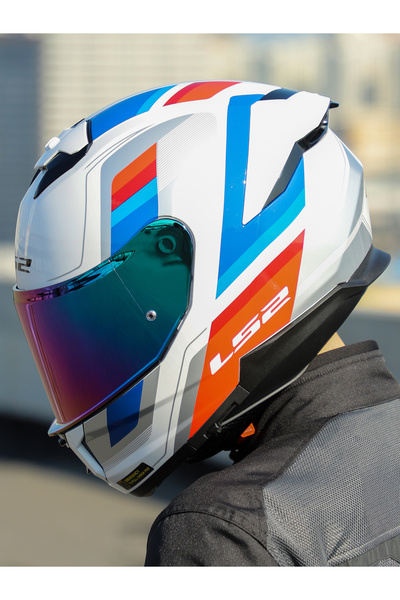 LS2 STREAM 2 VINTAGE BEYAZ-MAVİ-KIRMIZI KASK