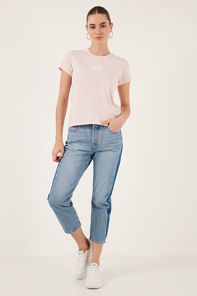 Levi's 501 Blugi tăiați obișnuiți din bumbac PANTALONI DENIM A7739