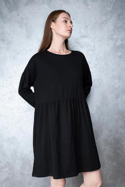 Miss Murem Long Sleeve Casual Dress-black