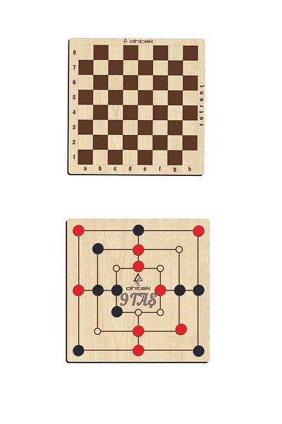 Ahtek Ahtek Wooden 9 Pieces and Chess, Intelligence and Strategy Game