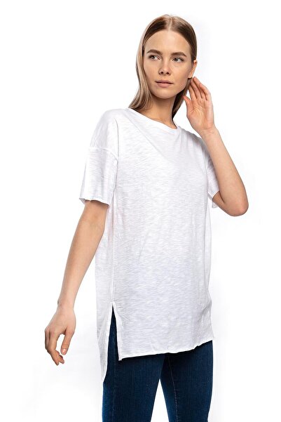 Miss Murem Slit Oversize T-shirt-white