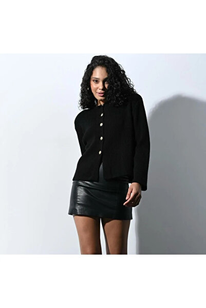 Laluvia Knitwear Black Cardigan