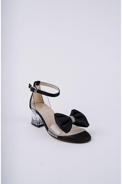 Pabuçland Incimoda Foarte Elegant Foarte Confortabil Papion Detaliat Toc Transparent Sandale Fete