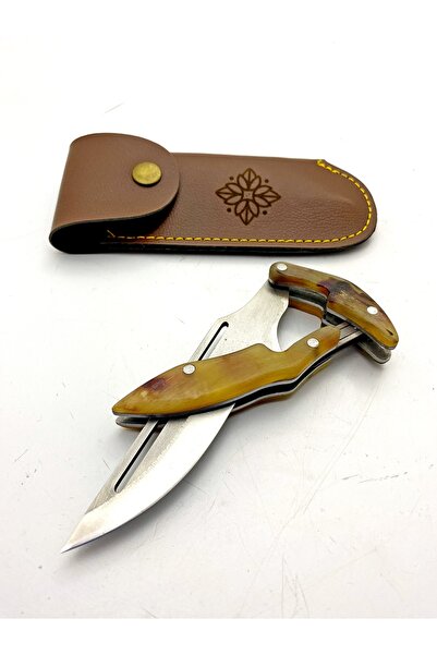 göcen Özel Üretim Kemik Saplı Kamp Çakısı Outdoor Bıçak Koleksiyon Bıçağı Kiş...