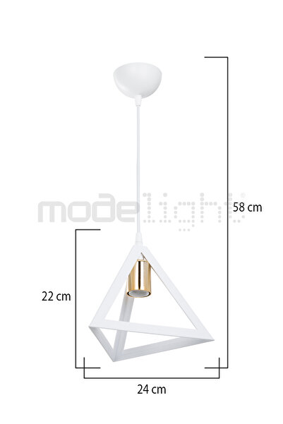 Modelight PRİZMA TEKLİ SARKIT BEYAZ GOLD LALELİ SALON-OTURMA ODASI-ÇOCUK ODASI-YEMEK-YATAK ODASI--ANTRE-MUTFAK