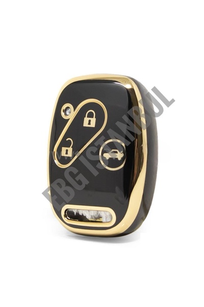 EBG İSTANBUL Honda Civic Fd6 Crv Accord 3 Button Nano Key Case Black Gold Color