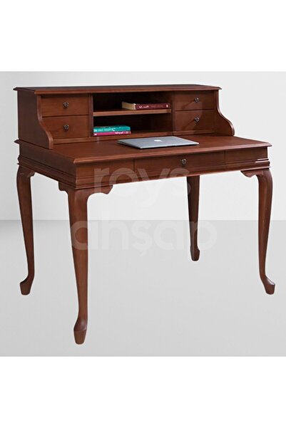 ROYS AHŞAP 5216 Ceviz 110 Cm Çekmeceli Lükens Raflı Ofis Çalışma Masası