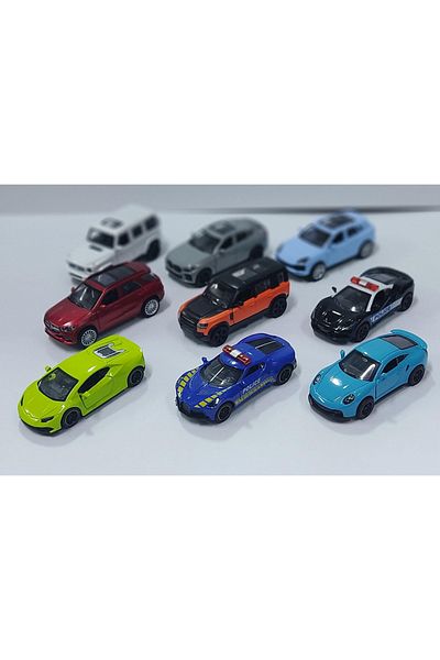 Tower Toys سحب قطرة 1:43 سيارة معدنية قابلة للفتح مجموعة من 9 قطع سيارات