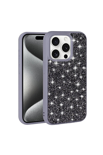 Rivor Apple iPhone 15 Pro Uyumlu Kılıf Kamera Yükseltili Parlak Taşlı Tasarım...