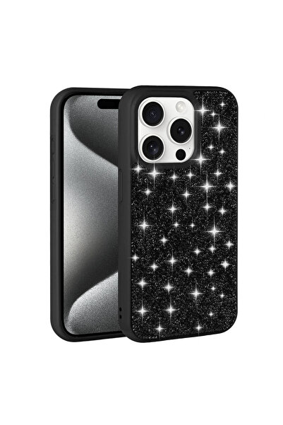 Rivor Apple iPhone 15 Pro Uyumlu Kılıf Kamera Yükseltili Parlak Taşlı Tasarım...
