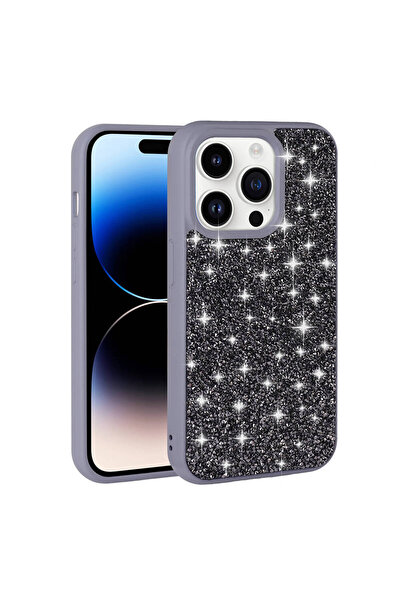 Rivor Apple iPhone 14 Pro Max Uyumlu Kılıf Kamera Yükseltili Parlak Taşlı Tas...