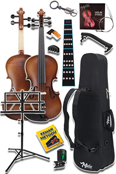 Midex Lma-644-ntys Pro Keman 4/4 Tam Boy (NOTA SEHPASI YASTIK TUNER YEDEK TEL ÇANTA YAY REÇİNE METOD)