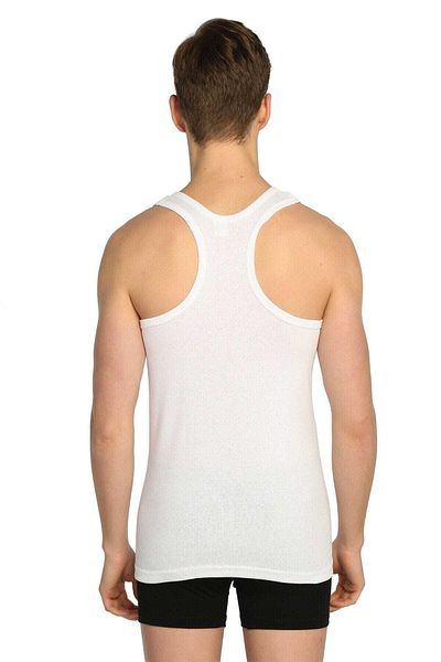 N&G FASHION Seher 2 Pack Men's Ribbed Sport Athlete White