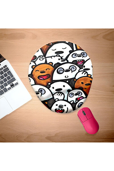 UcuruStore Cute Bears Οβάλ Ποντικομαξιλαράκι με Υποστήριξη Ολόκληρου του Καρπού