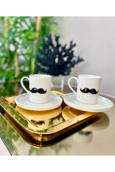 Sillage Home 2-Person Coffee Cup Set, Figured Coffee Cup Set