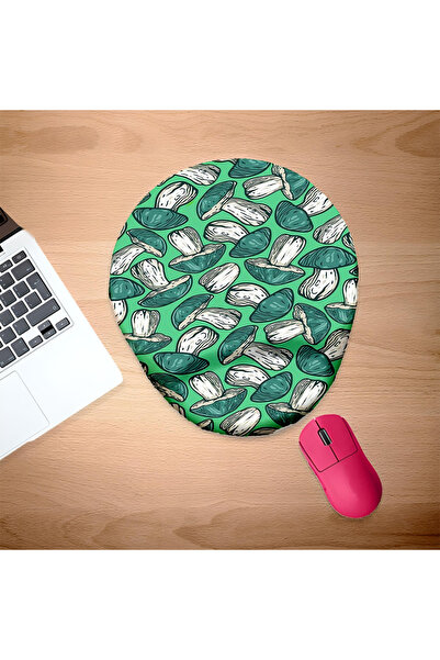 UcuruStore Πράσινο οβάλ μαξιλαράκι ποντικιού από φελλό με στήριγμα καρπού