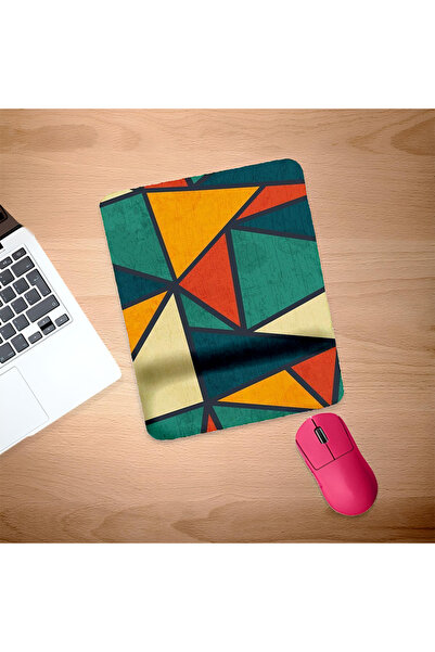 UcuruStore Πολύχρωμα Τρίγωνα Ορθογώνια Επιφάνεια Ποντικιού με Στήριγμα Καρπού