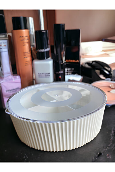 Genel Markalar Lüks  Kat Kat Yuvarlak 3 Bölmeli Kapaklı Makyaj & Masa & Dikiş...