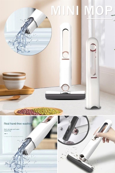 BİTERSE Masa Üstü Mini Mop Taşınabilir Kendinden Sıkmalı Mini Temizlik Paspası