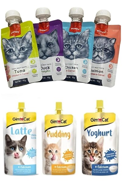 petmarketfikirtepe GİMCAT latte+puding+yoğurt , WANPY tuna+duck+chicken+salmon MİX