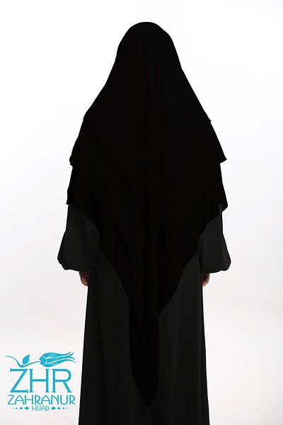 ZAHRANUR HİJAB Sufle practic din șifon cu 3 straturi - șal/Hijab