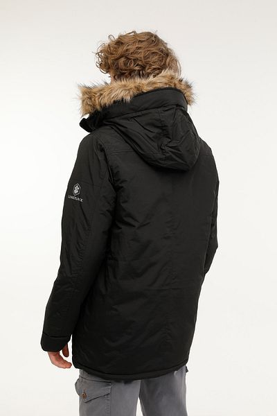 lumberjack M-SN54 FREDDY COAT 2PR Μαύρο Ανδρικό Μακρύ Παλτό