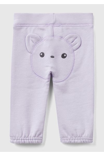 United Colors of Benetton Lilac Baby Pants - Patched Back and Waist Drawstring